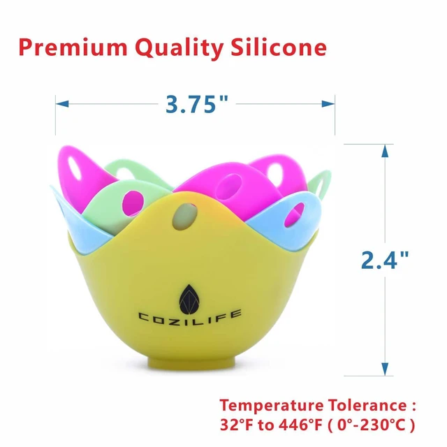 Alt view image 2 of 7 - Egg Poacher COZILIFE Silicone Egg Poaching Cups with Ring Standers, For Microwave or Stovetop Egg Cooking, Kraft Box Packing, BPA Free, Pack of 4