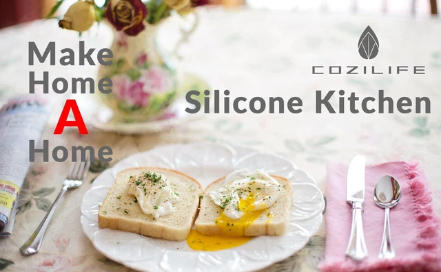 Alt view image 5 of 7 - Egg Poacher COZILIFE Silicone Egg Poaching Cups with Ring Standers, For Microwave or Stovetop Egg Cooking, Kraft Box Packing, BPA Free, Pack of 4