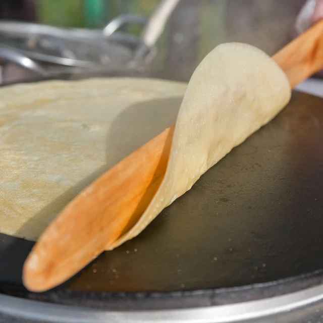 Alt view image 3 of 7 - Crepe Spreader and Spatula Kit, Natural Wood Material Crepes Sticks | T-Shaped Batter Spreaders(3.5, 5, 7 Inch) & Spatula Turner(13.4 Inch), Pancake Tool, Fit Any Crepe Pan Maker, Pack of 4