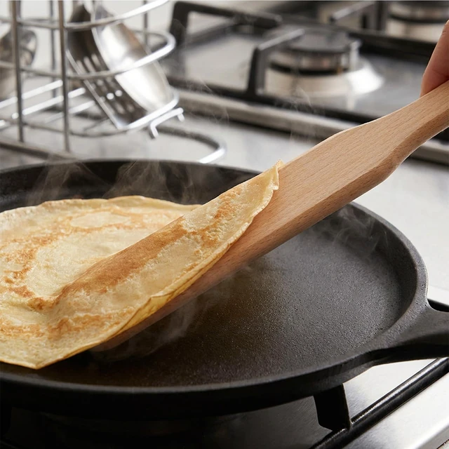 Alt view image 5 of 7 - Crepe Wooden Spreader Spatula Set, 4-Piece Crepe Spreader and Crepes batter Spreaders with 3 T-Shaped Spreaders and Turner for Pancake Roti Batter