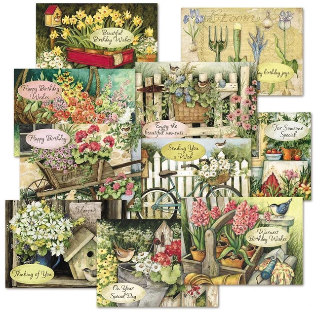 Main image of Birthday Greeting Card Set | Susan Winget, 20 Count, 10 Designs, 5" x 7" Folded, Envelopes Included, Holiday, Value Pack