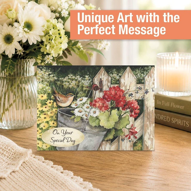 Alt view image 5 of 7 - Birthday Greeting Card Set | Susan Winget, 20 Count, 10 Designs, 5" x 7" Folded, Envelopes Included, Holiday, Value Pack
