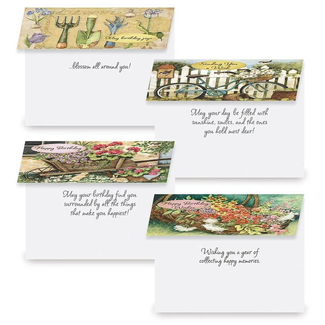 Alt view image 6 of 7 - Birthday Greeting Card Set | Susan Winget, 20 Count, 10 Designs, 5" x 7" Folded, Envelopes Included, Holiday, Value Pack