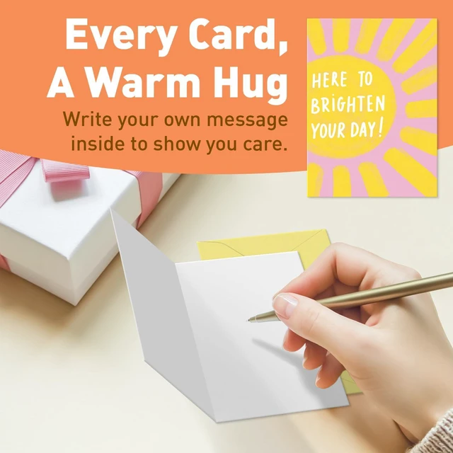 Alt view image 5 of 7 - S&O Fun Thinking of You Cards with Envelopes - Colorful Notes Pack of 24 Box - Blank Inside Encouragement Cards with Covers- Bulk Boxed Greeting sheets in various Designs-4x5.5"