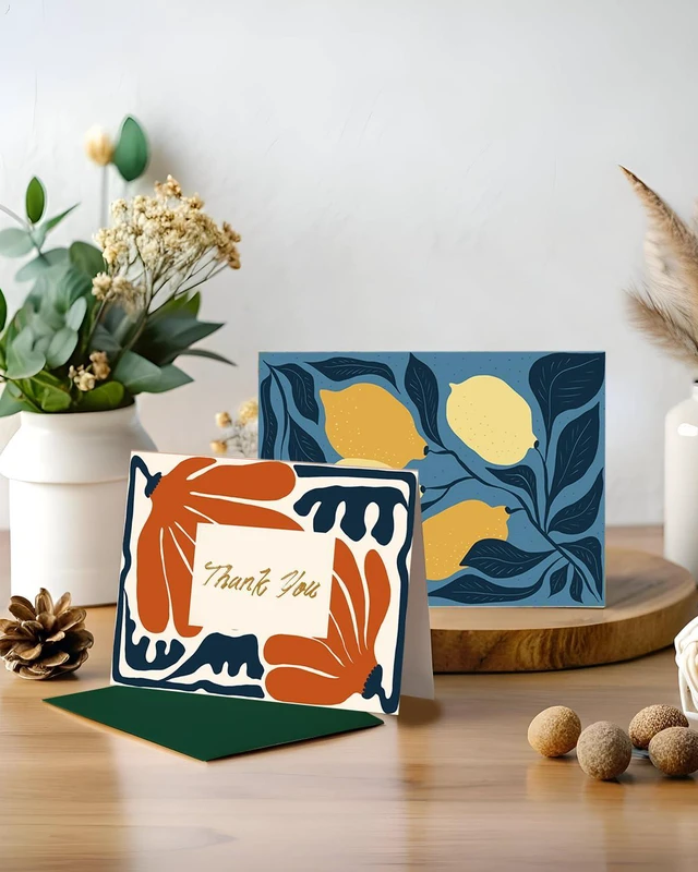 Alt view image 5 of 7 - Color Contrast Flower Thank You Cards Greeting Gift Cards for Handwritten Messages 4x6 Inch 6 Design Birthday Thank You Notes (24pcs +24pcs Envelopes)
