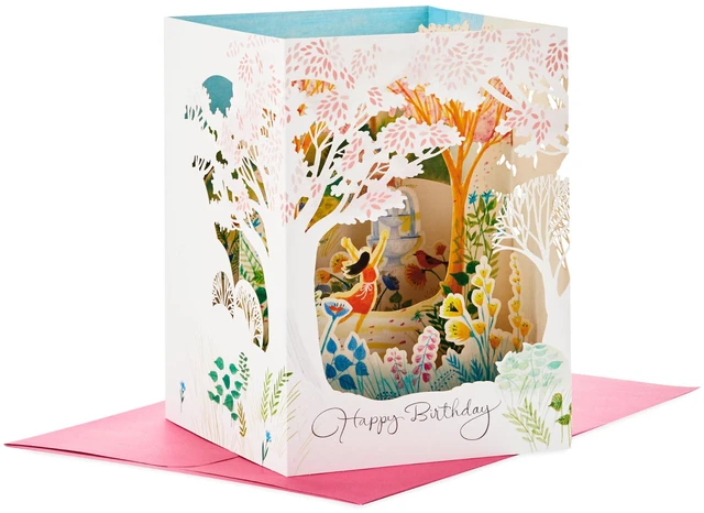 Main image of Paper Wonder Pop Up Birthday Card for Women (Beautiful Day) | Three-dimensional Pop-up Diorama Design, Coordinating Envelope, Responsibly Sourced Materials, Card Measures 6x9 in