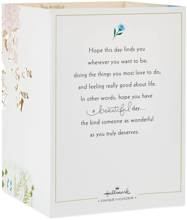 Alt view image 3 of 7 - Paper Wonder Pop Up Birthday Card for Women (Beautiful Day) | Three-dimensional Pop-up Diorama Design, Coordinating Envelope, Responsibly Sourced Materials, Card Measures 6x9 in