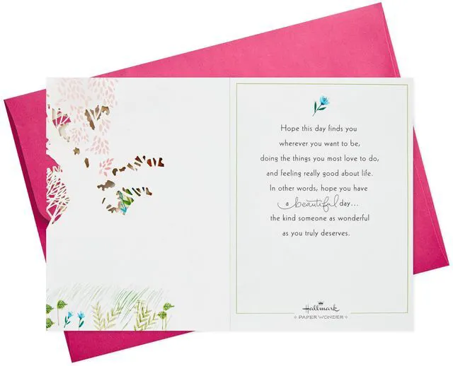 Alt view image 7 of 7 - Paper Wonder Pop Up Birthday Card for Women (Beautiful Day) | Three-dimensional Pop-up Diorama Design, Coordinating Envelope, Responsibly Sourced Materials, Card Measures 6x9 in