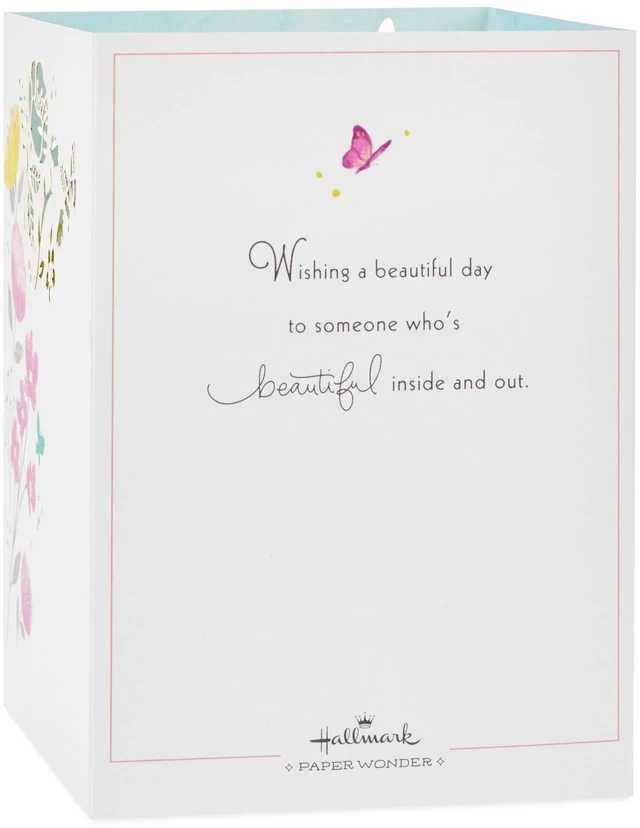 Alt view image 3 of 7 - Pop Up Birthday Card for Her (Beautiful Butterflies and Flowers) | Paper Wonder, Intricate Butterfly and Floral Artwork, Pop-up Diorama, Coordinating Envelope, High Quality Paper, 6.6 X 9.4 in