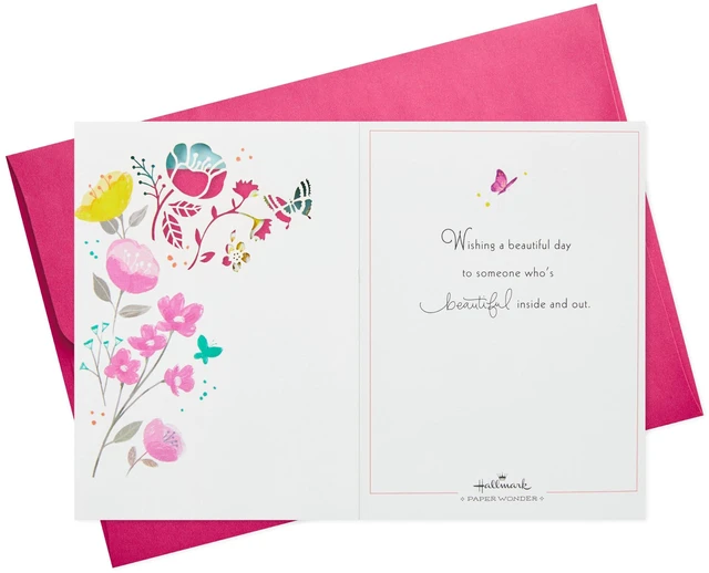 Alt view image 7 of 7 - Pop Up Birthday Card for Her (Beautiful Butterflies and Flowers) | Paper Wonder, Intricate Butterfly and Floral Artwork, Pop-up Diorama, Coordinating Envelope, High Quality Paper, 6.6 X 9.4 in