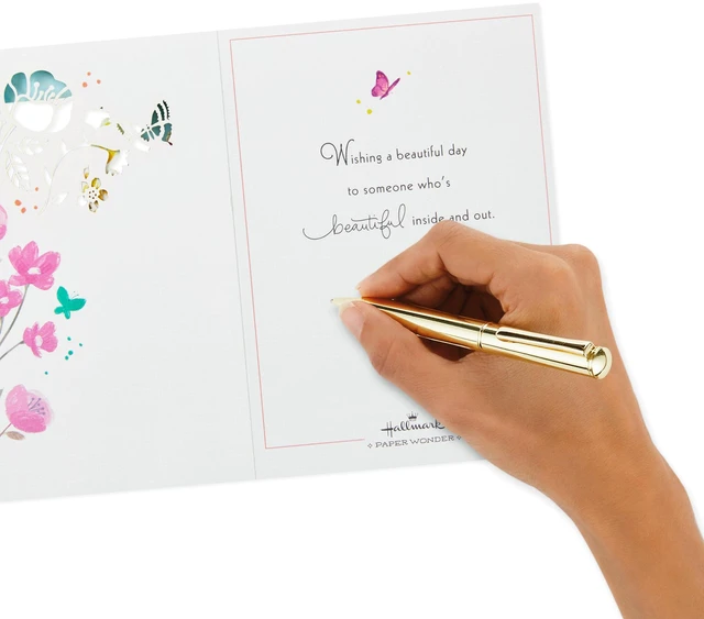 Alt view image 6 of 7 - Pop Up Birthday Card for Her (Beautiful Butterflies and Flowers) | Paper Wonder, Intricate Butterfly and Floral Artwork, Pop-up Diorama, Coordinating Envelope, High Quality Paper, 6.6 X 9.4 in
