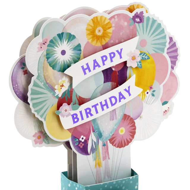 Alt view image 4 of 6 - Paper Wonder Pop Up Birthday Card for Her (Flower Balloons) | Three-dimensional Floral Balloon Artwork, Metallic Foil Accents, Coordinating Envelope, High Quality Paper, 6 X 9 in