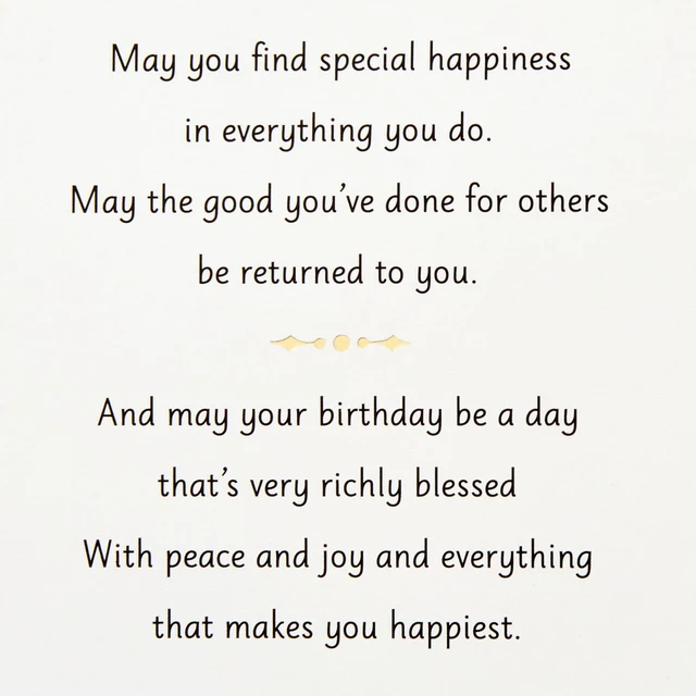 Alt view image 3 of 7 - Golden Thread Birthday Card (A Birthday Wish) | Floral Print with 3D Plaque and Shimmery Accents, Coordinating Envelope, High Quality Paper Stock, Card Measures 5.8 X 8.3 in