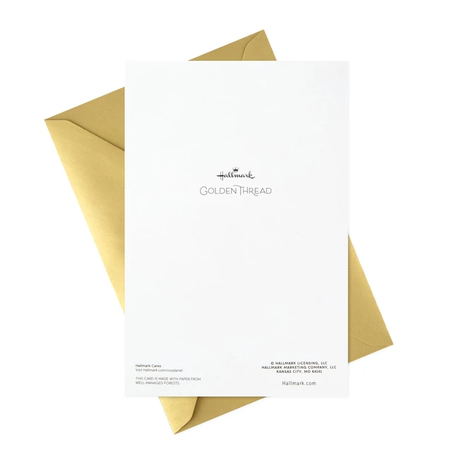 Alt view image 6 of 7 - Golden Thread Birthday Card (A Birthday Wish) | Floral Print with 3D Plaque and Shimmery Accents, Coordinating Envelope, High Quality Paper Stock, Card Measures 5.8 X 8.3 in