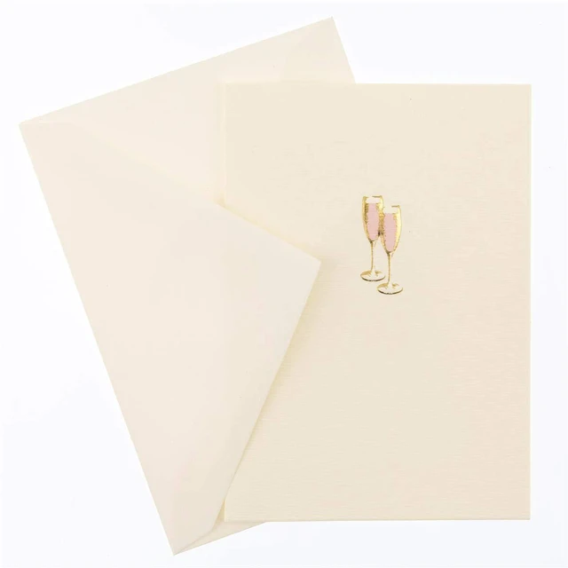 Alt view image 2 of 3 - Pink Champagne La Petite Presse Boxed Notecards - 10 Embellished Gold Foil Champagne Blank Cards with Matching Envelopes, 3.25" x 4.75"