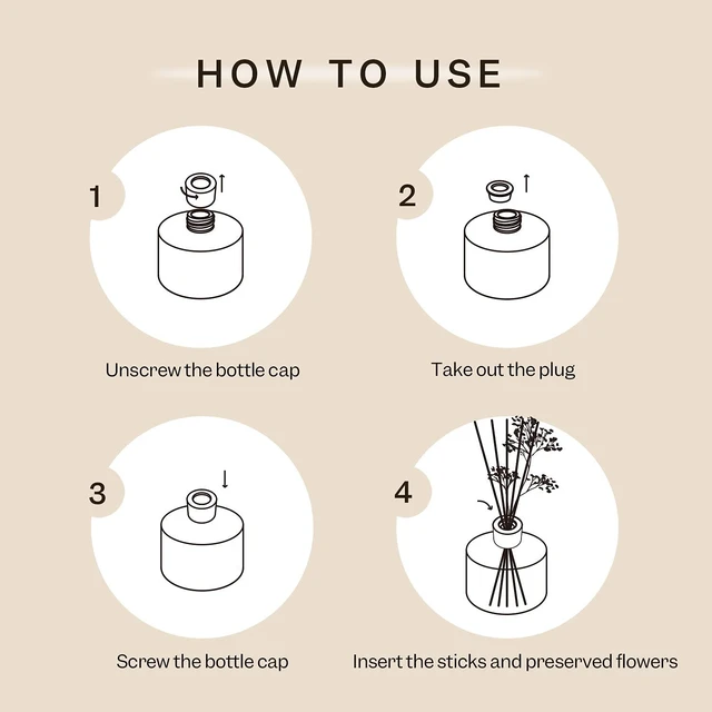 Alt view image 5 of 5 - Premium Reed Diffuser Set with Preserved Baby's Breath & Cotton Stick Lavender Thyme | 6.76 Fl.oz Scent Diffuser for Bedroom Bathroom Home Décor