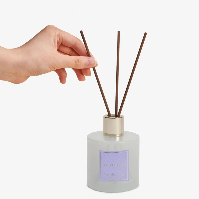 Alt view image 4 of 5 - Premium Reed Diffuser Set with Preserved Baby's Breath & Cotton Stick Lavender Thyme | 6.76 Fl.oz Scent Diffuser for Bedroom Bathroom Home Décor