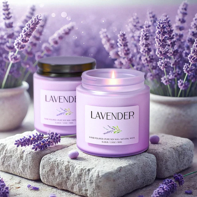 Alt view image 2 of 7 - Lavender Candle, Soy Candles for Women, Soy Candles for Home Scented, 2 Pack Aromatherapy Candle Gift Set for Relaxing, Stress Relief & Home Decor