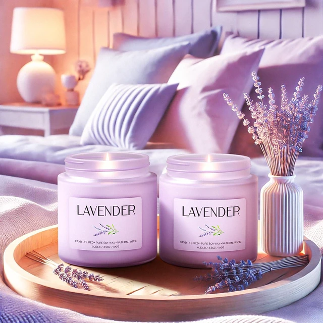 Alt view image 6 of 7 - Lavender Candle, Soy Candles for Women, Soy Candles for Home Scented, 2 Pack Aromatherapy Candle Gift Set for Relaxing, Stress Relief & Home Decor