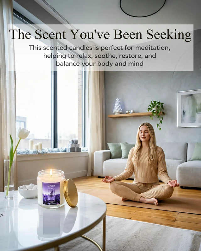 Alt view image 5 of 7 - Lavender Scented Candles for Women -Aromatherapy Candle for Home | Natural Soy Candles for Home, Long Lasting Non-Toxic Clean Burning, Mom Birthday Candles Valentines Day Gifts