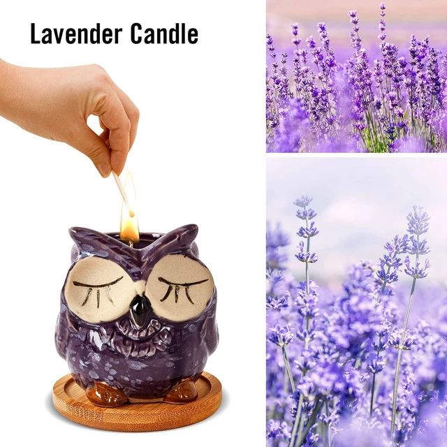 Alt view image 3 of 6 - Scented Candles Gifts for Ladies, Birthday Presents for Women,Owl Gifts for Women Lavender Candle, Best Friend Unique Happy Birthday Bath Candle Set Gift Ideas with Marbling Gift Box