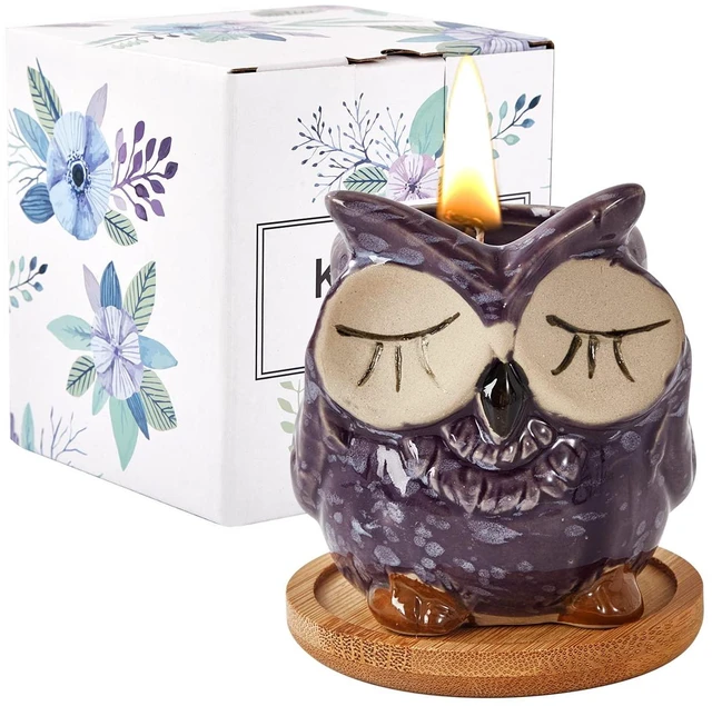 Main image of Scented Candles Gifts for Ladies, Birthday Presents for Women,Owl Gifts for Women Lavender Candle, Best Friend Unique Happy Birthday Bath Candle Set Gift Ideas with Marbling Gift Box