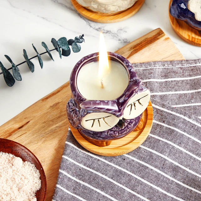 Alt view image 5 of 6 - Scented Candles Gifts for Ladies, Birthday Presents for Women,Owl Gifts for Women Lavender Candle, Best Friend Unique Happy Birthday Bath Candle Set Gift Ideas with Marbling Gift Box