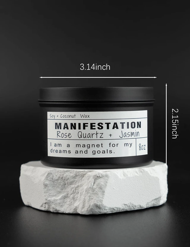 Alt view image 6 of 7 - Crystal Soy Candles, Handmade Wishing Gifts, Wishing Law of Attraction, Moon Magic, Birthday Candle Gifts. (Manifestation)