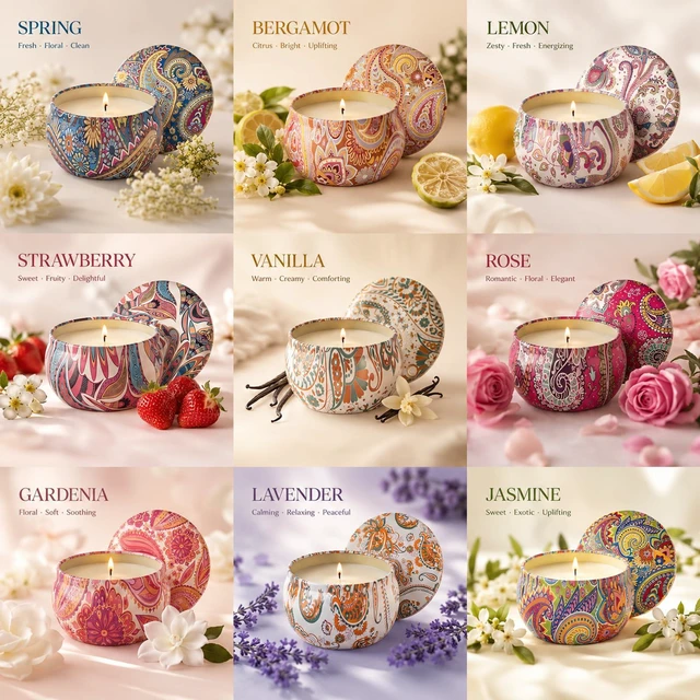 Alt view image 2 of 7 - Scented Candles Gifts Set for Women, 9 Pack Aromatherapy Candles Pack Soy Wax Include Lavender, Jasmine and Vanilla Scented for Wedding, Bridesmaid, Birthday, Valentine's, Mother's Day, Bath, Yoga