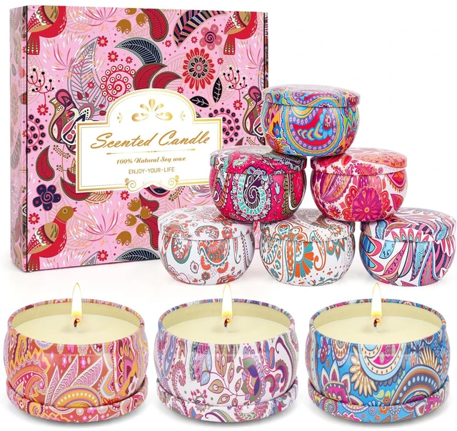 Main image of Scented Candles Gifts Set for Women, 9 Pack Aromatherapy Candles Pack Soy Wax Include Lavender, Jasmine and Vanilla Scented for Wedding, Bridesmaid, Birthday, Valentine's, Mother's Day, Bath, Yoga