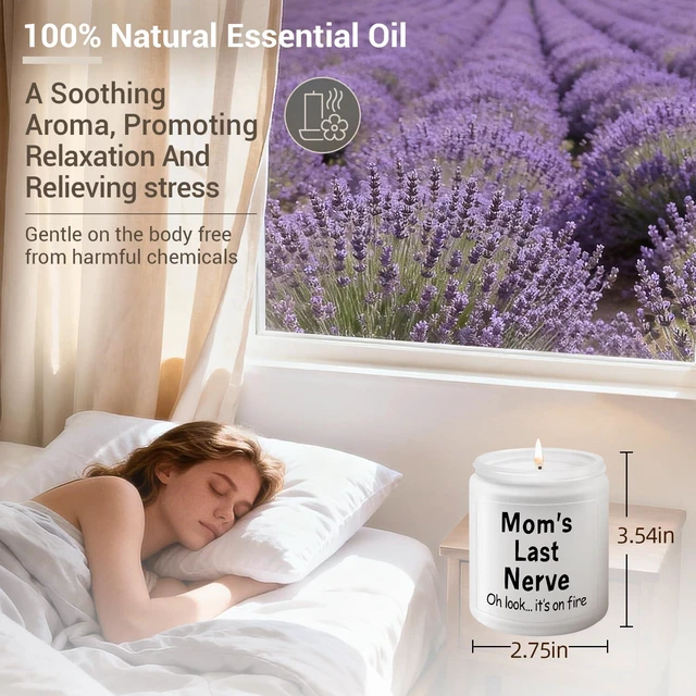 Alt view image 4 of 7 - Gifts for Mom from Daughter Son, Mom's Last Nerve Candle, Lavender Scented | Funny Birthday Gifts for Mom Mother Mommy Mama, Christmas Gift for Mom, Mothers Day Gift Moms, 7oz Soy Wax Candle