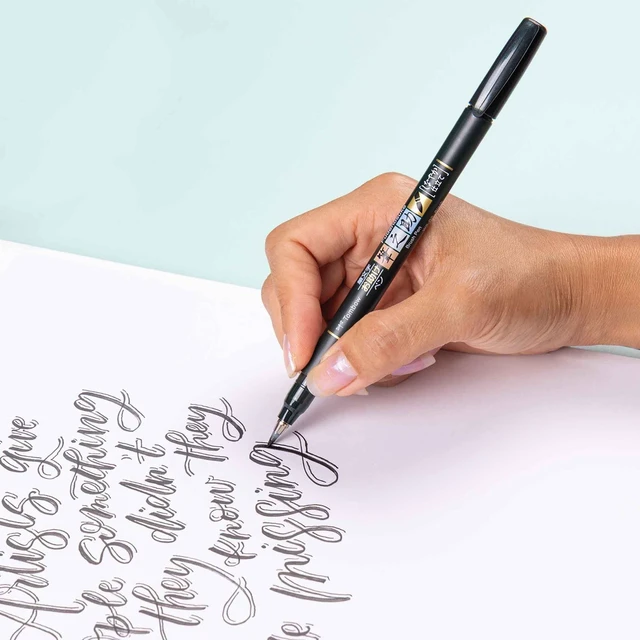 Alt view image 5 of 7 - 62038 Fudenosuke Brush Pen, 2-Pack. Soft and Hard Tip Fudenosuke Brush Pens for Calligraphy and Art Drawings