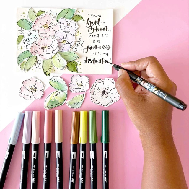 Alt view image 7 of 7 - 62038 Fudenosuke Brush Pen, 2-Pack. Soft and Hard Tip Fudenosuke Brush Pens for Calligraphy and Art Drawings