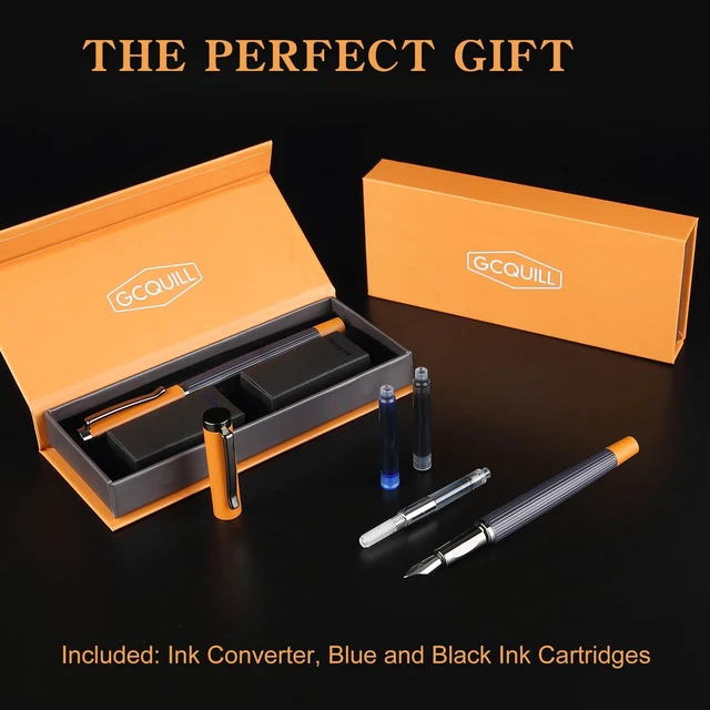 Alt view image 5 of 7 - Fountain Pen Set Fine Nib with 12 Ink Cartridges and Ink Refill Converter, Pen Gift Set for Writing Journaling Calligraphy MU-12