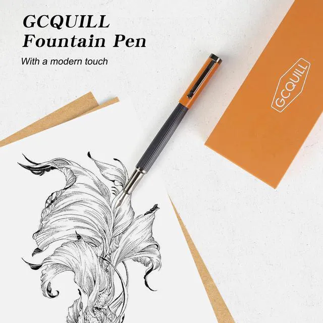 Alt view image 6 of 7 - Fountain Pen Set Fine Nib with 12 Ink Cartridges and Ink Refill Converter, Pen Gift Set for Writing Journaling Calligraphy MU-12