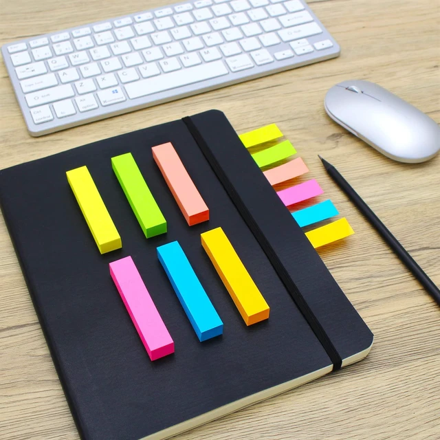 Alt view image 4 of 7 - Sticky Notes, 0.6x3 Inch, 1200 Sheets Self-Stick Notes, Easy to Post for School, Office, Notebook, Bright Colors Assorted, 100 Sheets/Pad