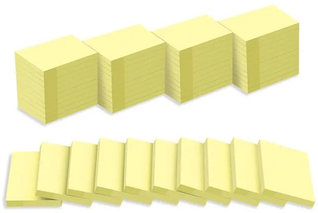 Main image of (50 Pads) Sticky Notes 1.5x2, Yellow Sticky Pads, Self-Stick Pads, | Recyclable Easy to Post for Home, Office, Notebook