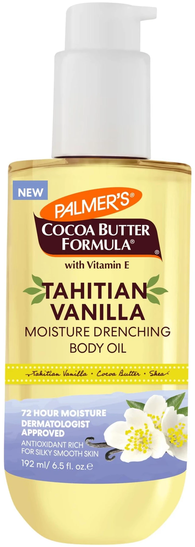 Main image of Vanilla Body Oil, Cocoa Butter Formula (6.5 Fl Oz) | Butter & Vitamin E provide 72-hour hydration to protect, soothe dryness & soften skin. Dermatologist approved.