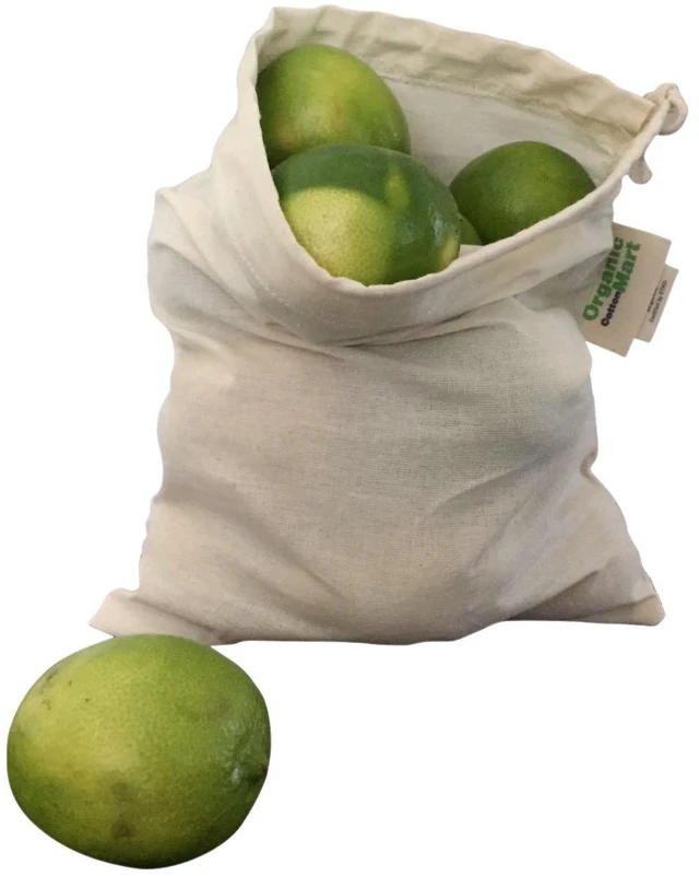 Alt view image 6 of 7 - Reusable Produce Bags Cotton Washable - Organic Cotton Vegetable Bags - Cloth Bag with Drawstring - Muslin Fabric Produce Bags - Bread Bag - Set of 6 (2 Large, 2 Medium, 2 Small)