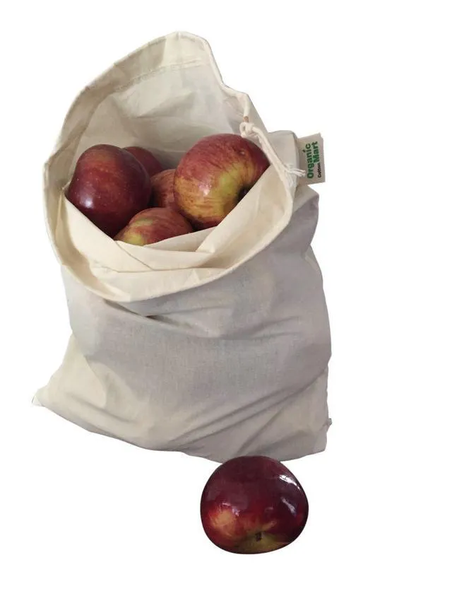 Alt view image 7 of 7 - Reusable Produce Bags Cotton Washable - Organic Cotton Vegetable Bags - Cloth Bag with Drawstring - Muslin Fabric Produce Bags - Bread Bag - Set of 6 (2 Large, 2 Medium, 2 Small)