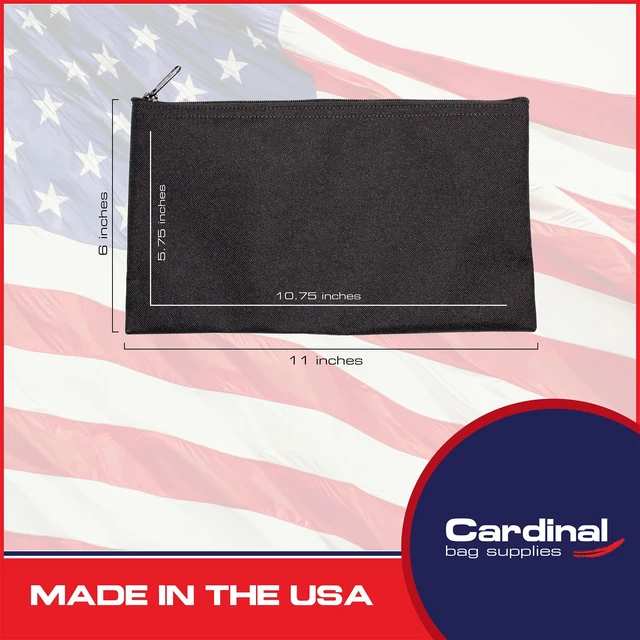 Alt view image 2 of 6 - Cloth Zipper Pouch 2-Pack, Black, 11 x 6 inches | 11 x 6 inches, Travel Toiletry, Cosmetics, Stationary Case