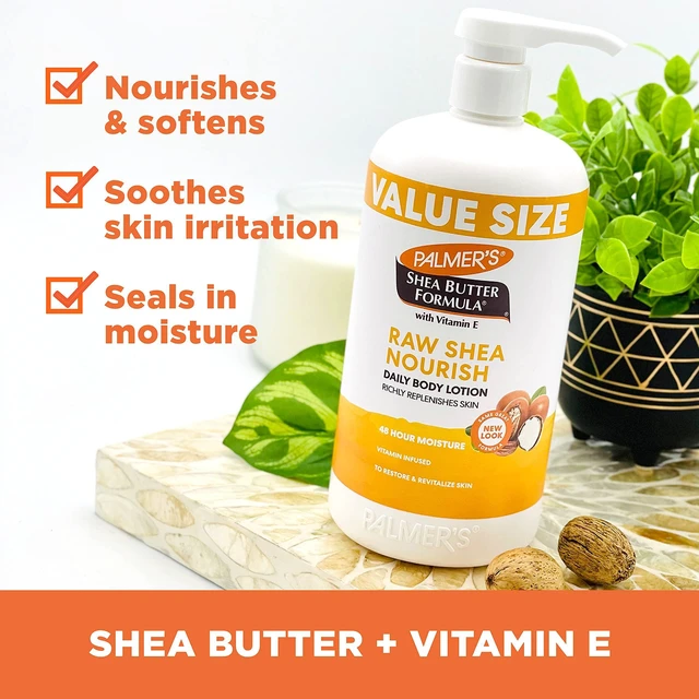 Alt view image 2 of 7 - Raw Shea Body Lotion for Dry Skin (33.8 Oz) | Soothing & Nourishing Hand & Body Moisturizer, Suitable For Sensitive & Eczema-Prone Skin, Pump Bottle, 48hr Moisture