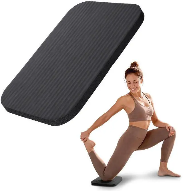 Main image of Yoga Knee Pad Cushion, 11.4 x 7.5 x 0.6 Inch Thick Non-Slip Exercise Mat Mini Yoga Mat for Pilates Planks Kneeling Home Gym Gardening, Support Foam Pads for Knees Elbows Wrists (Black)