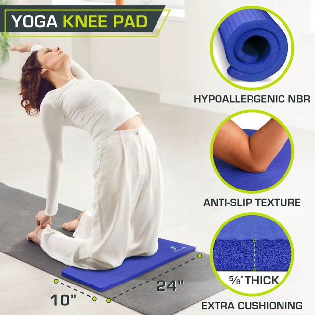 Alt view image 2 of 6 - Extra Thick Yoga Knee Pad and Elbow Cushion 15mm (5/8) Fits Standard Mats for Pain Free Joints in Yoga, Pilates, Floor Workouts