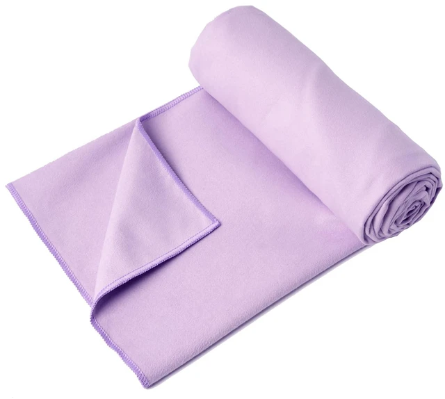 Alt view image 2 of 7 - Hot Yoga Towel Non Slip Yoga Mat Towel Non-Slip Sweat Absorbent Microfiber Towel for Hot Yoga, Pilates and Workout 72" x 26.5", Taro Purple