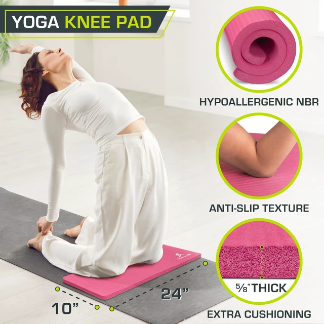 Alt view image 2 of 6 - Extra Thick Yoga Knee Pad and Elbow Cushion 15mm (5/8) Fits Standard Mats for Pain Free Joints in Yoga, Pilates, Floor Workouts