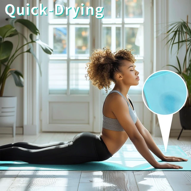 Alt view image 3 of 7 - Non-Slip Hot Yoga Towel Set,Super Absorbent Microfiber in, 24.5" x 72" - Anti-Slip, Injury Free Design for Pilates, Yoga Mats, Exercise, and Fitness Gear