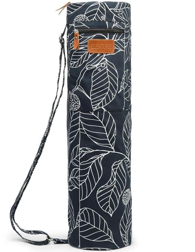 Main image of Yoga Mat Bag for Women & Men, Full-Zip Canvas Pilates Bag with Pockets | Lightweight Yoga Mat Carrier with Adjustable Shoulder Strap, Fits 1/4 & 1/3 Inch Thick Mats, for Studio Gym Travel Workout