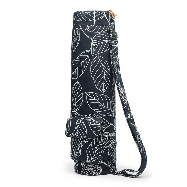 Alt view image 5 of 7 - Yoga Mat Bag for Women & Men, Full-Zip Canvas Pilates Bag with Pockets | Lightweight Yoga Mat Carrier with Adjustable Shoulder Strap, Fits 1/4 & 1/3 Inch Thick Mats, for Studio Gym Travel Workout