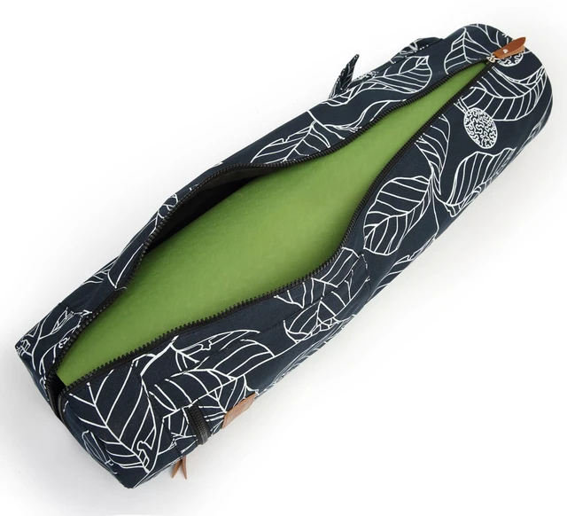 Alt view image 6 of 7 - Yoga Mat Bag for Women & Men, Full-Zip Canvas Pilates Bag with Pockets | Lightweight Yoga Mat Carrier with Adjustable Shoulder Strap, Fits 1/4 & 1/3 Inch Thick Mats, for Studio Gym Travel Workout
